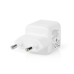Nedis Väggladdare | 20 W | PD3.0 20W | Snabbladdnings funktion | 1.67 A / 2.22 A / 3.0 A | Antal utgångar: 1 | USB-C™ | Automatiskt val av Spänning | Vit