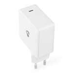 Nedis Väggladdare | 100 W | GaN | Snabbladdnings funktion | 3.0 / 5.0 A | Antal utgångar: 1 | USB-C™ | Automatiskt val av Spänning | Vit Nedis Väggladdare | 100 W | GaN | Snabbladdnings funktion | 3.0 / 5.0 A | Antal utgångar: 1 | USB-C™ | Automatiskt val av Spänning | Vit