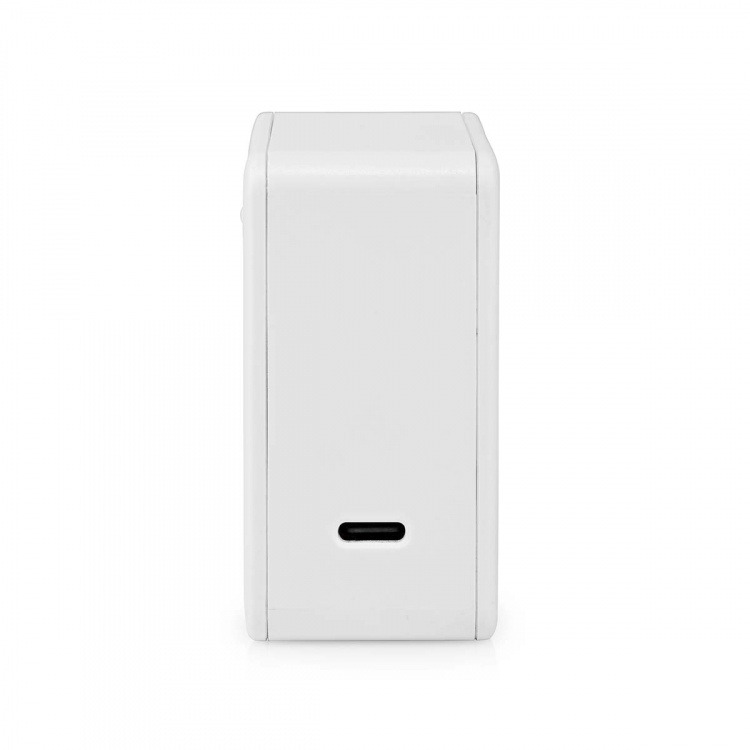 Nedis Väggladdare | 100 W | GaN | Snabbladdnings funktion | 3.0 / 5.0 A | Antal utgångar: 1 | USB-C™ | Automatiskt val av Spänning | Vit Nedis Väggladdare | 100 W | GaN | Snabbladdnings funktion | 3.0 / 5.0 A | Antal utgångar: 1 | USB-C™ | Automatiskt val av Spänning | Vit