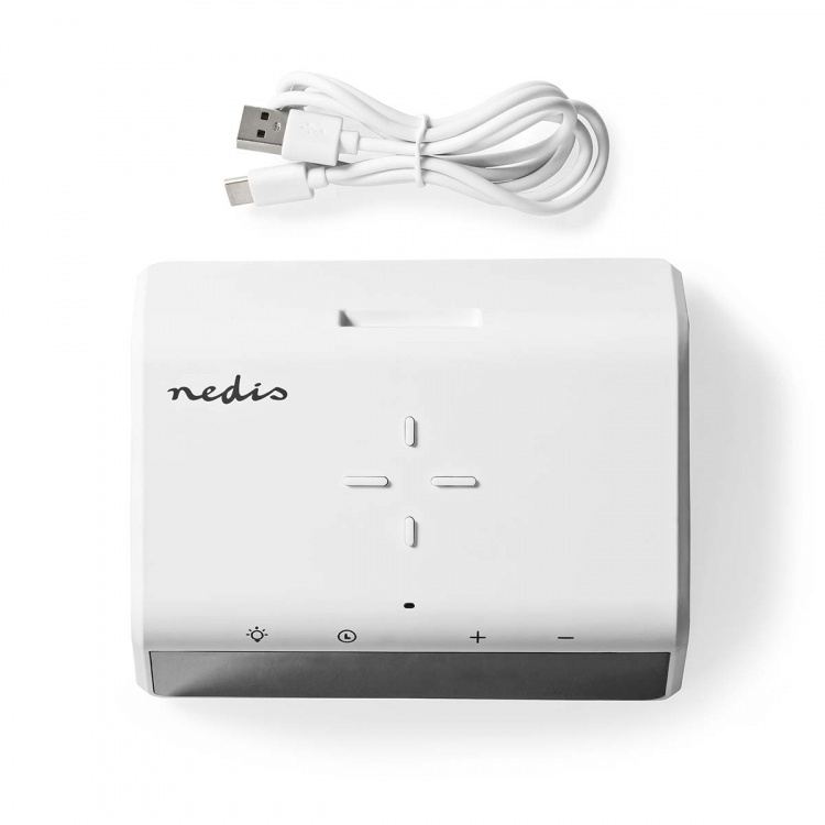 Nedis Trådlös laddare för Väckarklocka | Qi certifierad | 5 / 7.5 / 10 / 15 W | USB-A Male | Nattlampa | 2 Larmtider | Snooze-funktion
