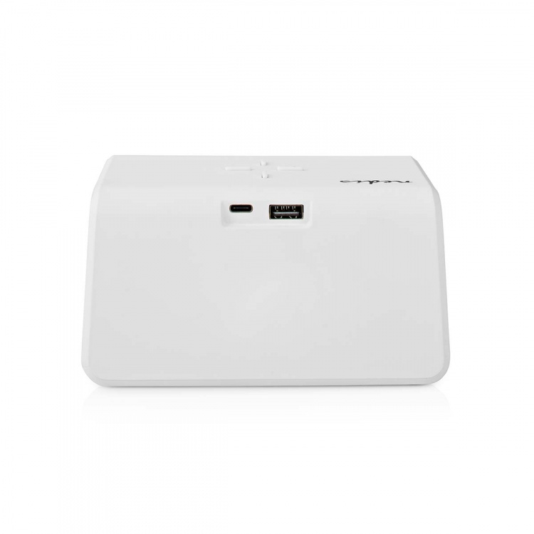 Nedis Trådlös laddare för Väckarklocka | Qi certifierad | 5 / 7.5 / 10 / 15 W | USB-A Male | Nattlampa | 2 Larmtider | Snooze-funktion