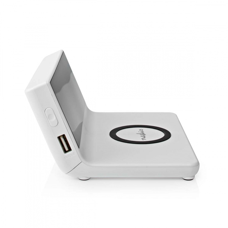 Nedis Trådlös laddare för Väckarklocka | Qi certifierad | 5 / 7.5 / 10 / 15 W | USB-A Male | 2 Larmtider | Snooze-funktion