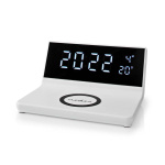 Nedis Trådlös laddare för Väckarklocka | Qi certifierad | 5 / 7.5 / 10 / 15 W | USB-A Male | 2 Larmtider | Snooze-funktion