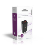 Nedis Väggladdare | 65 W | GaN | PD3.0 18W / PD3.0 20W / PD3.0 27W / PD3.0 36W / PD3.0 45W / PD3.0 60W / PD3.0 65W / QC3.0 | Snabbladdnings funktion | 3.0 / 3.25 A A | Antal utgångar: 3 | USB-A / 2x USB-C™ | Automatiskt val av Spänning | Svart