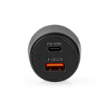 Nedis Billaddare | 65 W | 2.0 / 3.0 / 3.25 A | Antal utgångar: 2 | Port typ: USB-A / USB-C™ | Automatiskt val av Spänning