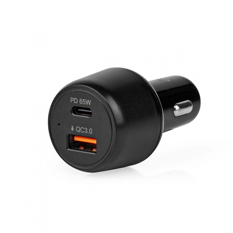 Nedis Billaddare | 65 W | 2.0 / 3.0 / 3.25 A | Antal utgångar: 2 | Port typ: USB-A / USB-C™ | Automatiskt val av Spänning