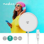 Nedis Trådlös laddning | 5 / 7.5 / 10 / 15 W | 1.0 / 1.1 / 1.67 / 2 A | Kabel ingår | USB Type-C™ | 1.00 m