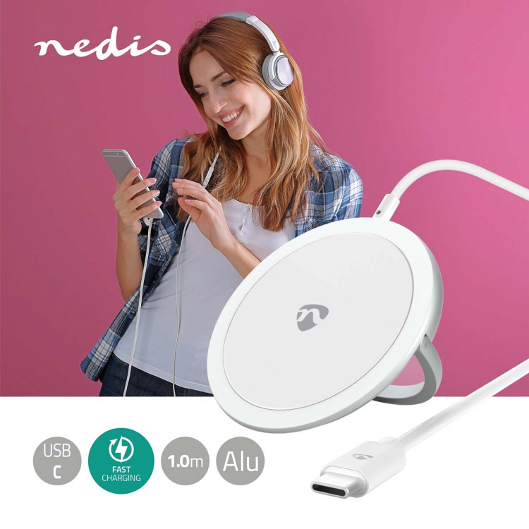 Nedis Trådlös laddning | Ställ | 5 / 7.5 / 10 / 15 W | 1.0 / 1.1 / 1.67 / 2 A | Kabel ingår | USB Type-C™ | 1.00 m Nedis Trådlös laddning | Ställ | 5 / 7.5 / 10 / 15 W | 1.0 / 1.1 / 1.67 / 2 A | Kabel ingår | USB Type-C™ | 1.00 m