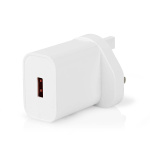 Nedis Väggladdare | 18 W | QC3.0 | Snabbladdnings funktion | 3.0 A | Antal utgångar: 1 | USB-A | Automatiskt val av Spänning | Vit