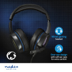 Nedis Gaming Headset | Over-Ear | Surround | USB Type-A | Vikbara Mikrofon | 2.10 m | LED Nedis Gaming Headset | Over-Ear | Surround | USB Type-A | Vikbara Mikrofon | 2.10 m | LED