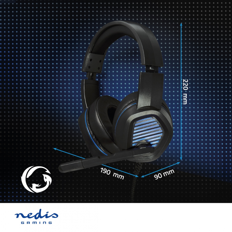 Nedis Gaming Headset | Over-Ear | Surround | USB Type-A | Vikbara Mikrofon | 2.10 m | LED Nedis Gaming Headset | Over-Ear | Surround | USB Type-A | Vikbara Mikrofon | 2.10 m | LED
