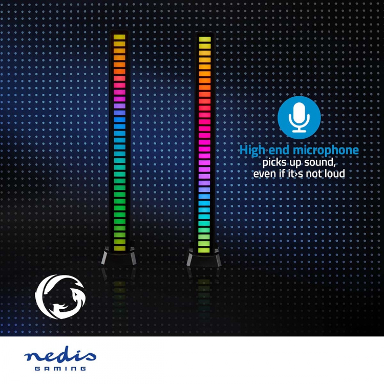 Nedis Spelljus | RGB | Batteridriven | Används för: Dator / Skrivbord | Svart