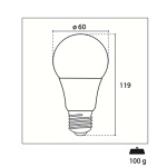 Century LED-Lampa E27 Glödlampa 12 W 1280 lm 3000 K
