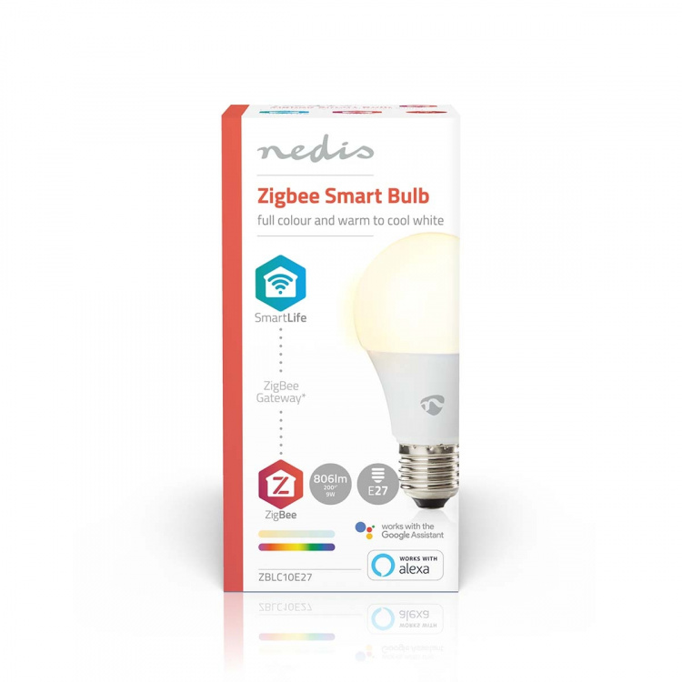 Nedis SmartLife Full Färg Glödlampa | E27 | 806 lm | 9 W | RGB / Varm till cool vit | 2200 - 6500 K | Android™ / IOS | Glödlampa | 1 st