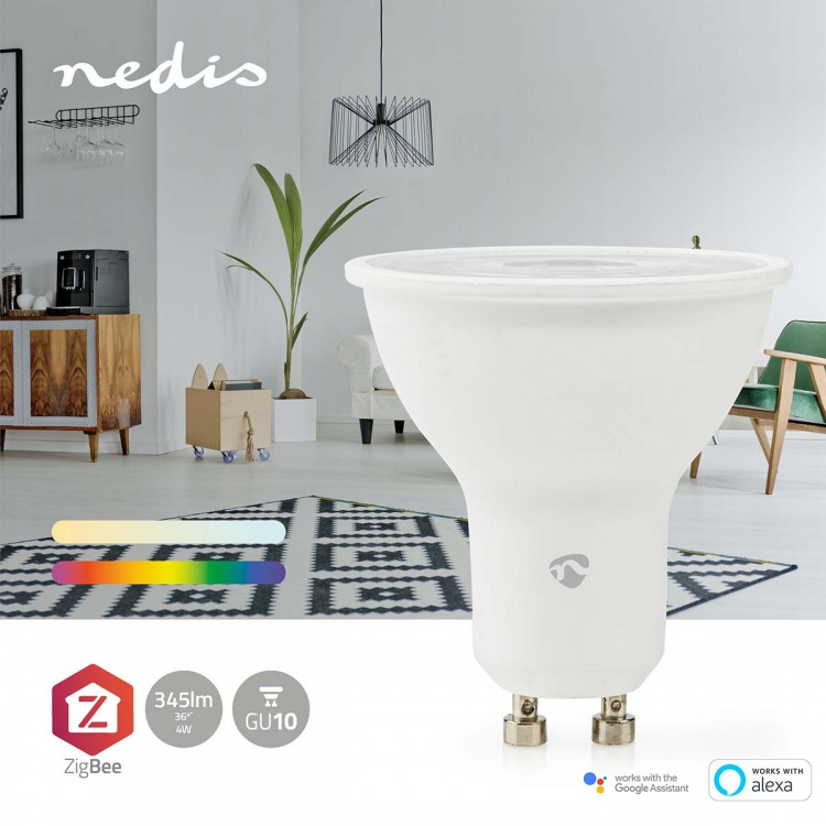 Nedis SmartLife Full Färg Glödlampa | GU10 | 345 lm | 4.70 W | RGB / Varm till cool vit | 2200 - 6500 K | Android™ / IOS | Spot | 1 st