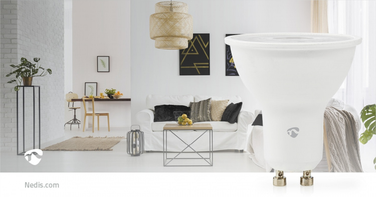 Nedis SmartLife Full Färg Glödlampa | GU10 | 345 lm | 4.70 W | RGB / Varm till cool vit | 2200 - 6500 K | Android™ / IOS | Spot | 1 st