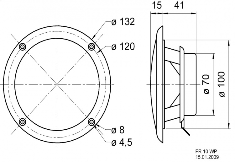 Visaton FR 10 WP - 4 Ohm (vit) - Saltvattenbeständig 10 cm (4