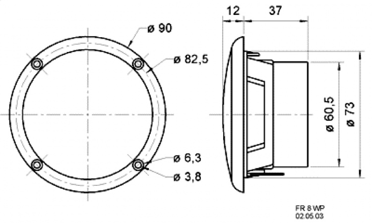 Visaton FR 8 WP - 4 Ohm (vit) - Saltvattenbeständig 8 cm (3,3
