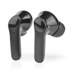 Nedis Fullt Trådlösa hörlurar | Bluetooth® | Maximal batteritid: 5 timmar | Tryck på Kontroll | Batteri hölje | Inbygd mikrofon | Stöd för röststyrning | Brusreducering | Svart