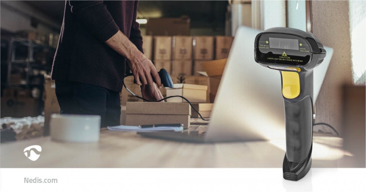 Nedis Streckkodsläsare | Laser | Trådbundet | 1D linjär | USB ström | USB 2.0