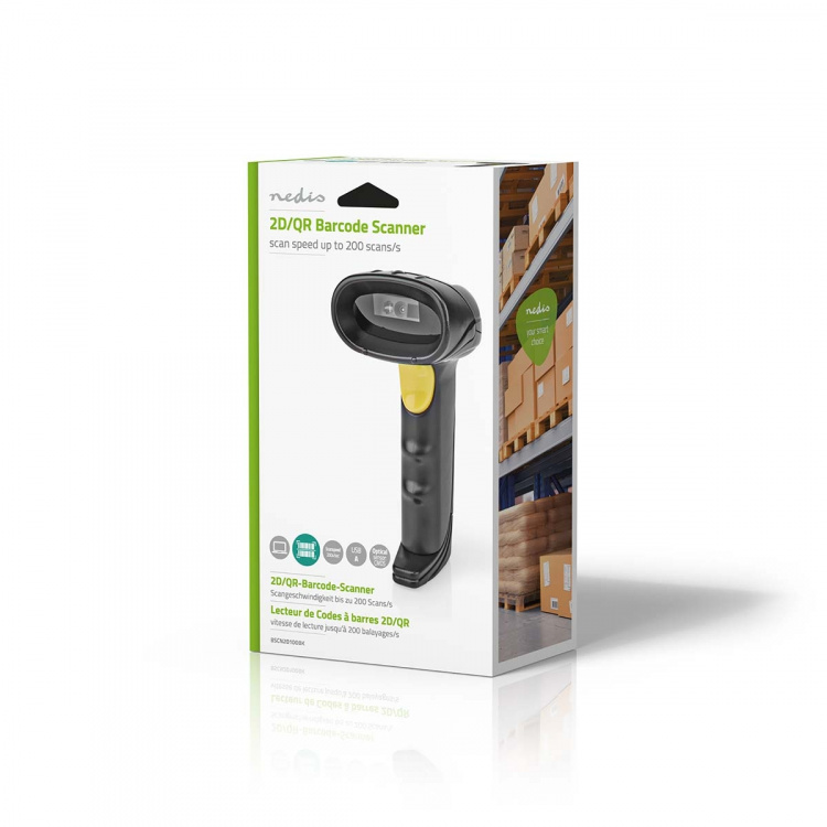 Nedis Streckkodsläsare | CMOS | Trådbundet | 1D linjär / 2D/QR | USB ström | USB 2.0
