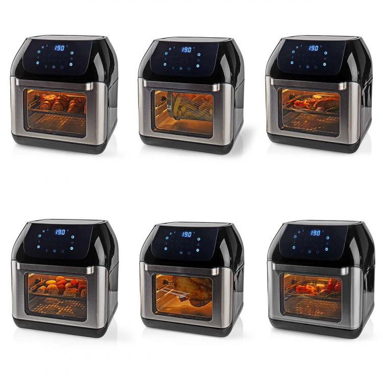 Nedis Varmluftsfritös | 12 l | Timer: 60 min | Antal förinställda program: 9 | Digital | Svart Nedis Varmluftsfritös | 12 l | Timer: 60 min | Antal förinställda program: 9 | Digital | Svart