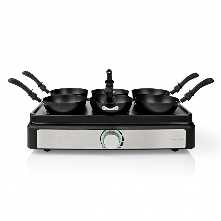 Nedis Partywok-sats | Grill | 6 Personer | Spatel | Temperaturinställning | Non-stick beläggning | Rektangel