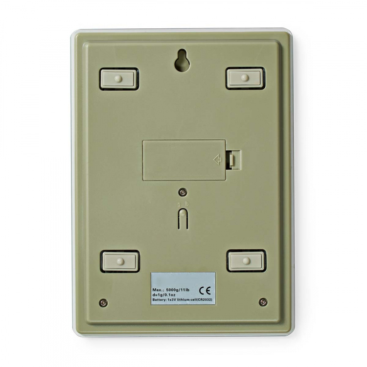 Nedis Köksvåg | Digital | Glas / Plast | CR 2032 Batteri | Vit