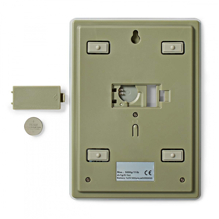 Nedis Köksvåg | Digital | Glas / Plast | CR 2032 Batteri | Vit