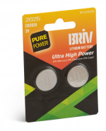 Knappcell Litium CR2025 3V - 2-pack, 1/20/400