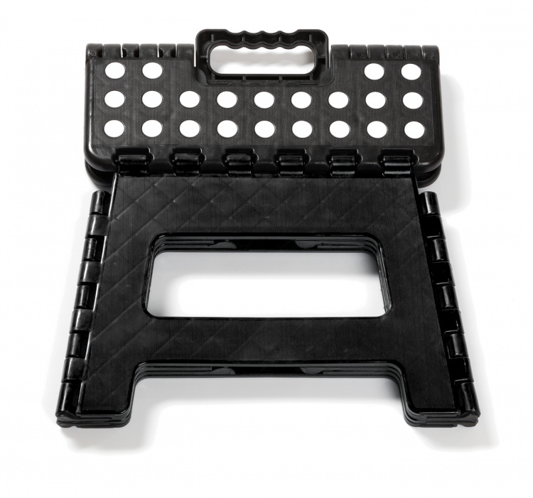 Hopfällbar pall, Svart, 29x22x22 cm