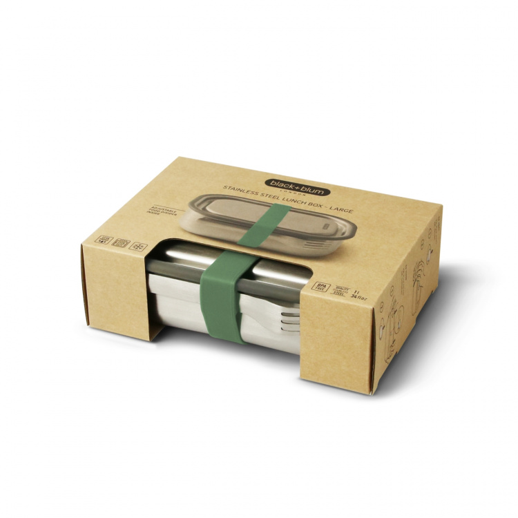 Black+Blum Lunchlåda, Stor, Rostfritt stål, 1000 ml, Oliv