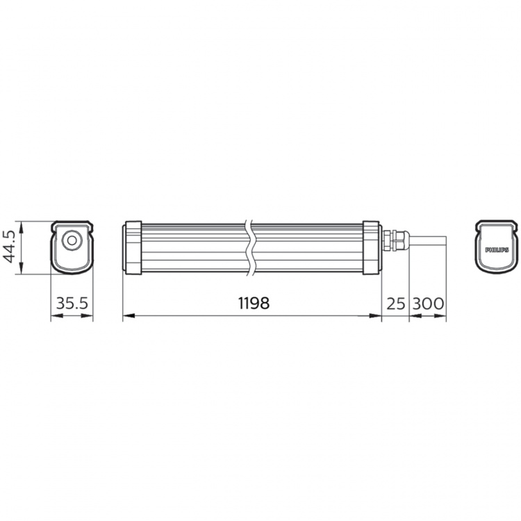 Philips ProjectLine Taklampa 120cm 34W 3400lm IP65