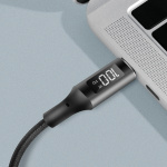 LogiLink USB-C - USB-C-kabel med display USB 2.0 PD 3.1 240W 1 m Svart