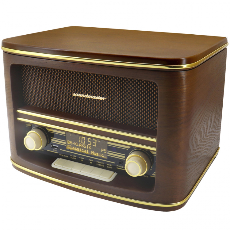 Soundmaster Musik-anläggning CD Radio Bluetooth Retro-design NR961 Trä
