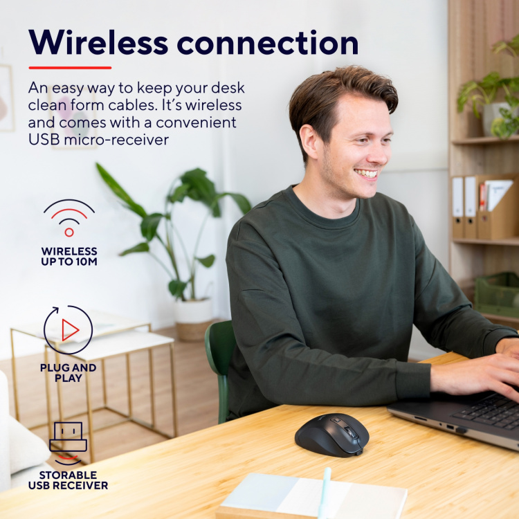 Trust Fyda Trådlös mus Eco Svart