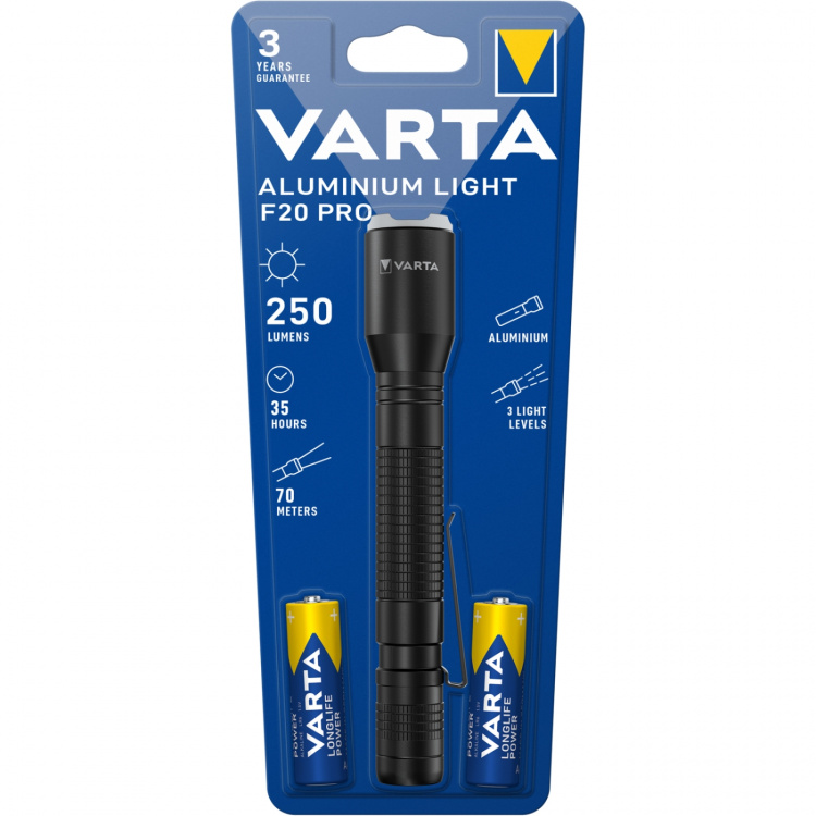 Varta Aluminium Light F20 Pro Ficklampa 250 lm Varta Aluminium Light F20 Pro Ficklampa 250 lm