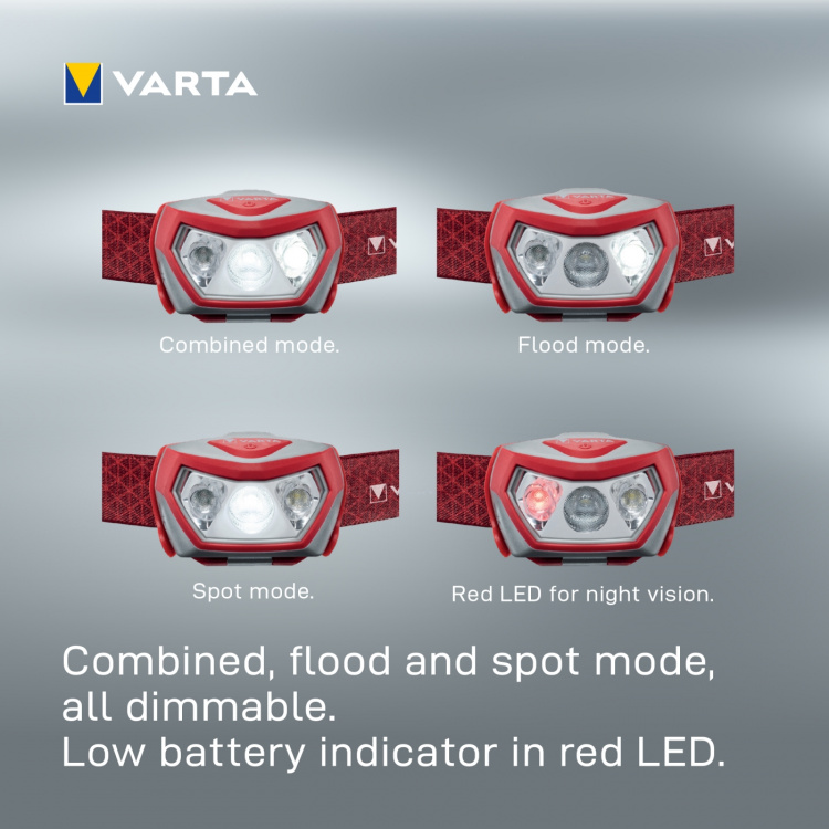 Varta Outdoor Sports H20 Pro Pannlampa 200 lm Röd