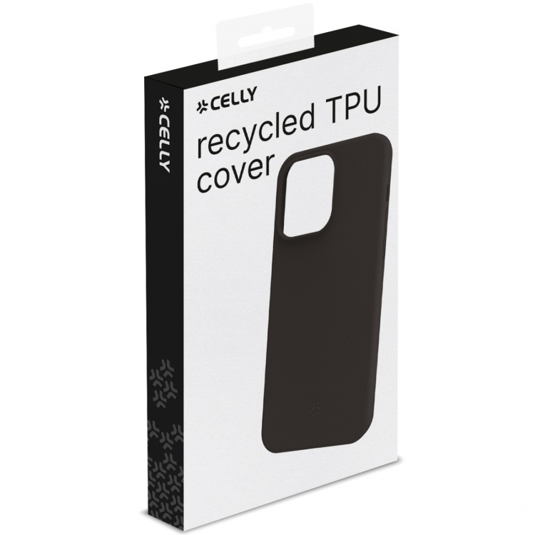 Celly Planet Soft TPU-Cover GRS 100% återvunnen TPU iPhone 15 Pro Svart