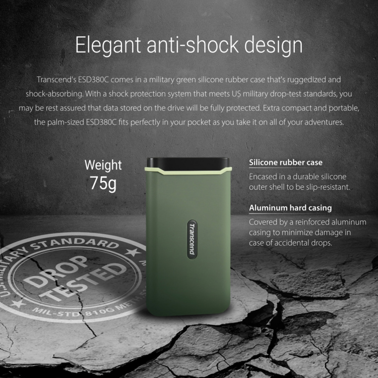 Transcend Portabel SSD ESD380C USB-C 2TB (R/W 2000 MB/s) Transcend Portabel SSD ESD380C USB-C 2TB (R/W 2000 MB/s)