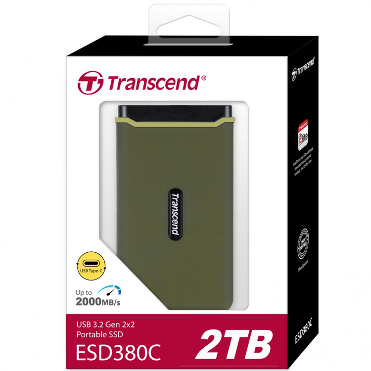 Transcend Portabel SSD ESD380C USB-C 2TB (R/W 2000 MB/s) Transcend Portabel SSD ESD380C USB-C 2TB (R/W 2000 MB/s)