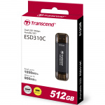 Transcend Portabel SSD ESD310C USB-C 512 GB (R1050/W950) Svart