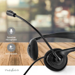 Nedis PC headset | On-Ear | Stereo | USB Type-A / USB Type-C™ | Vikbara Mikrofon | Svart