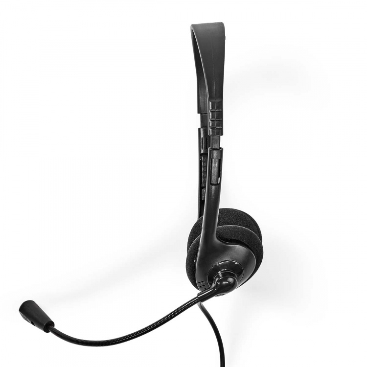 Nedis PC headset | On-Ear | Stereo | USB Type-A / USB Type-C™ | Vikbara Mikrofon | Svart