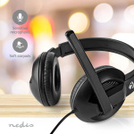 Nedis PC headset | Over-Ear | Stereo | USB Type-A / USB Type-C™ | Vikbara Mikrofon | Svart Nedis PC headset | Over-Ear | Stereo | USB Type-A / USB Type-C™ | Vikbara Mikrofon | Svart
