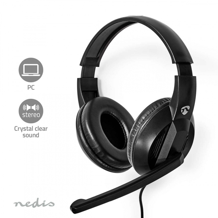 Nedis PC headset | Over-Ear | Stereo | USB Type-A / USB Type-C™ | Vikbara Mikrofon | Svart Nedis PC headset | Over-Ear | Stereo | USB Type-A / USB Type-C™ | Vikbara Mikrofon | Svart
