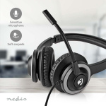 Nedis PC headset | On-Ear | Stereo | USB Type-A / USB Type-C™ | Vikbara Mikrofon | Svart Nedis PC headset | On-Ear | Stereo | USB Type-A / USB Type-C™ | Vikbara Mikrofon | Svart
