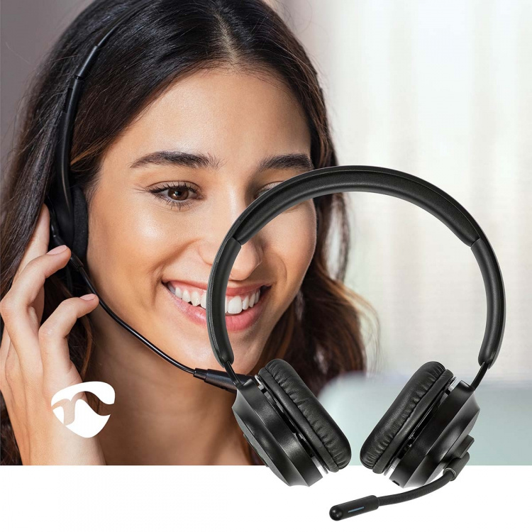 Nedis PC headset | On-Ear | Stereo | Bluetooth | Vikbara Mikrofon | Svart Nedis PC headset | On-Ear | Stereo | Bluetooth | Vikbara Mikrofon | Svart
