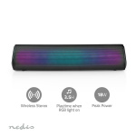 Nedis Bluetooth® Högtalare | Maximal batteritid: 6 timmar | Bordsdesign | 18 W | Stereo | Inbygd mikrofon | Synkroniseringsbar | Svart