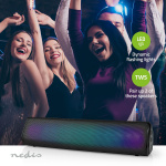 Nedis Bluetooth® Högtalare | Maximal batteritid: 6 timmar | Bordsdesign | 18 W | Stereo | Inbygd mikrofon | Synkroniseringsbar | Svart